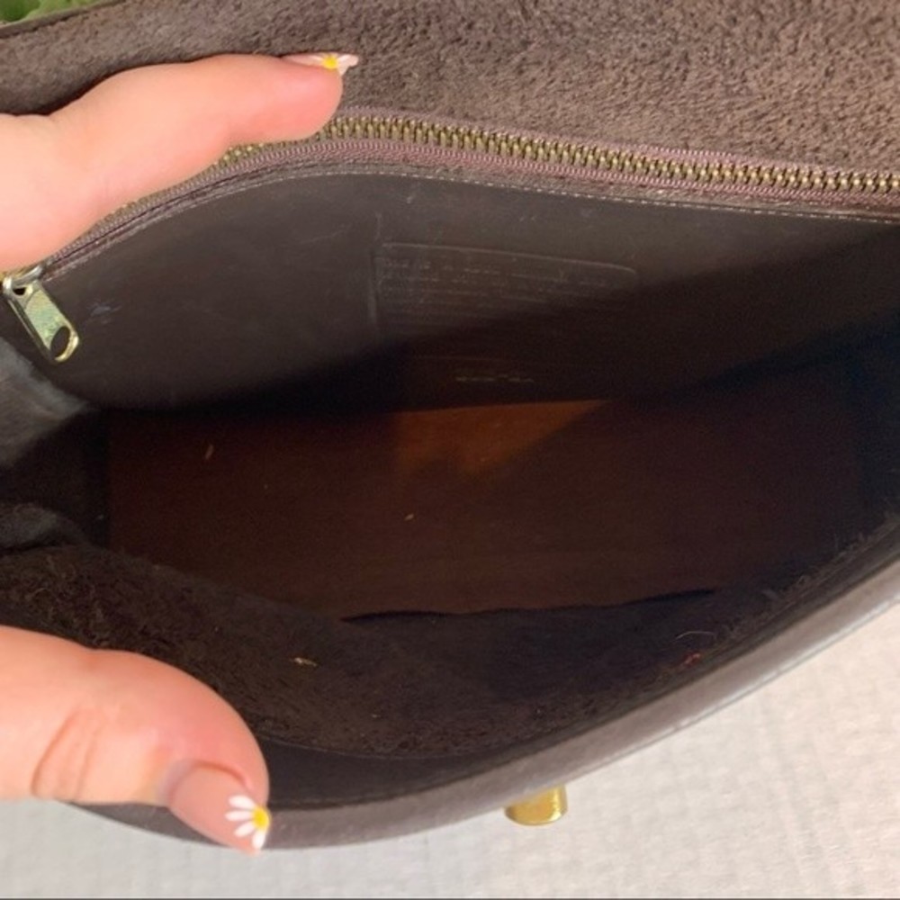 Vintage Leather Brown Crossbody Satchel - Picture 6 of 11